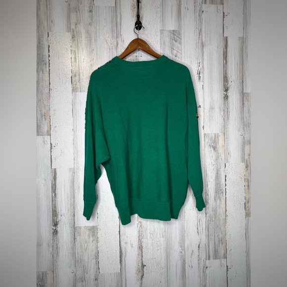 NEW Diana Marco Women's Plus Size Sequin Beaded Sweater Green Purple Size 24 - Picture 2 of 14